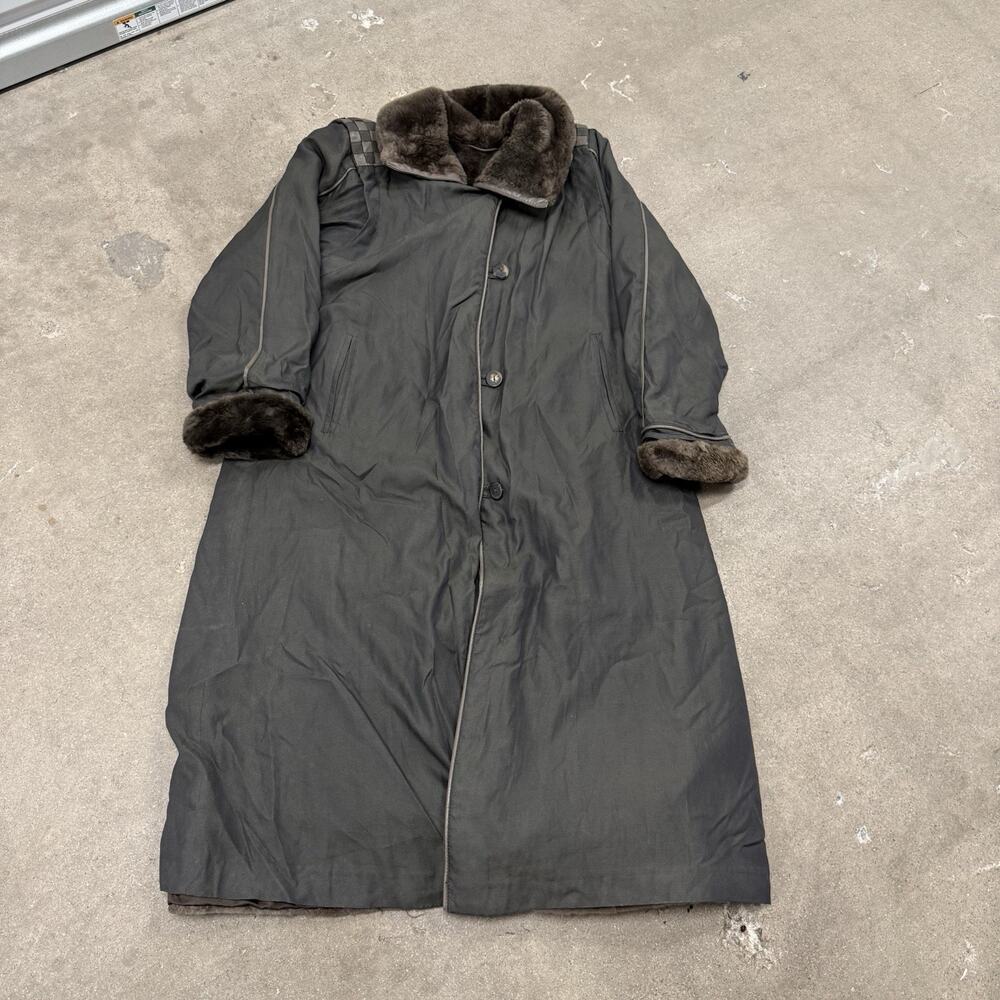 Vintage Neiman Marcus Fur Salon Silk Trench Opera Coat Real Luxe Nutria Lining